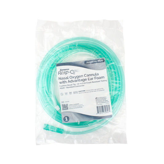 Resp-O2 Nasal Oxygen Cannula Cushion Tip Advantage Ear Foam 14 ft Adult Standard 50/cs medical supply