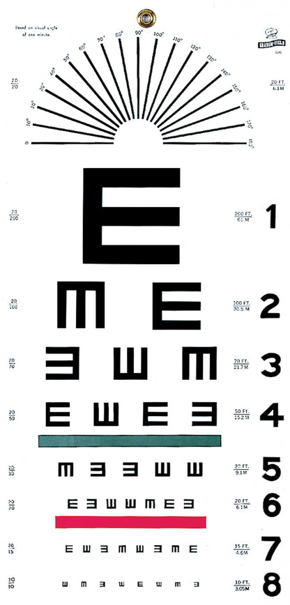 Graham Field Eye Chart, Illiterate 20' Distance, Grafco medical supply