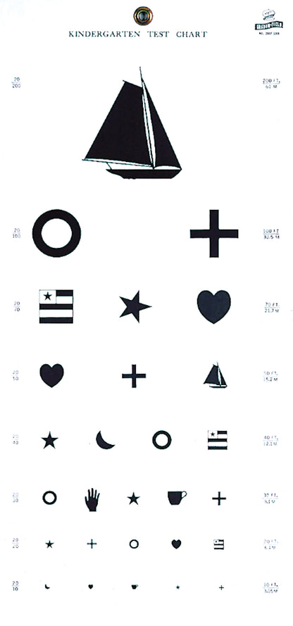 Graham Field Eye Chart, Kindergarten, 22x11 20' Distance, Grafco medical supply view 2