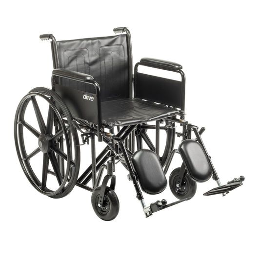 Drive Medical Sentra EC Heavy Duty Wheelchair Full Arms Elevating Leg Rests 20 inch Seat medical supply