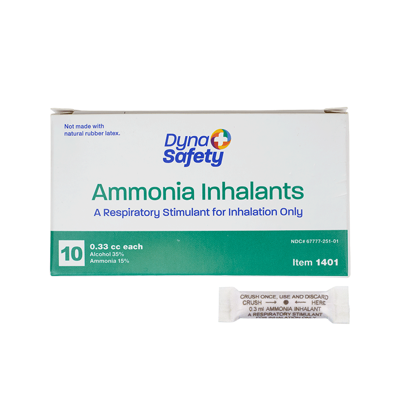 DynaSafety Ammonia Inhalant Ampules .33cc Case medical supply