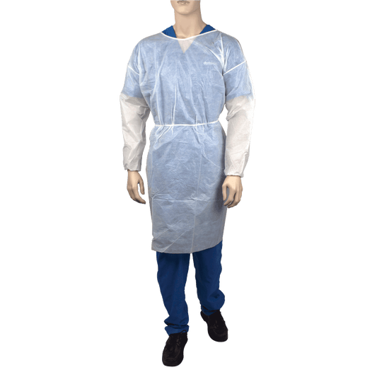 Dynarex Poly Coated Barrier Isolation Gown XX-Large White Case medical supply