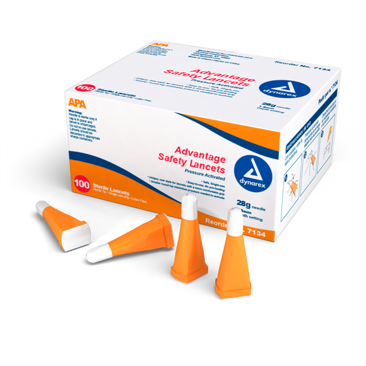 Dynarex Advantage Pressure Activated Safety Lancets 28G 1.8mm Case medical supply
