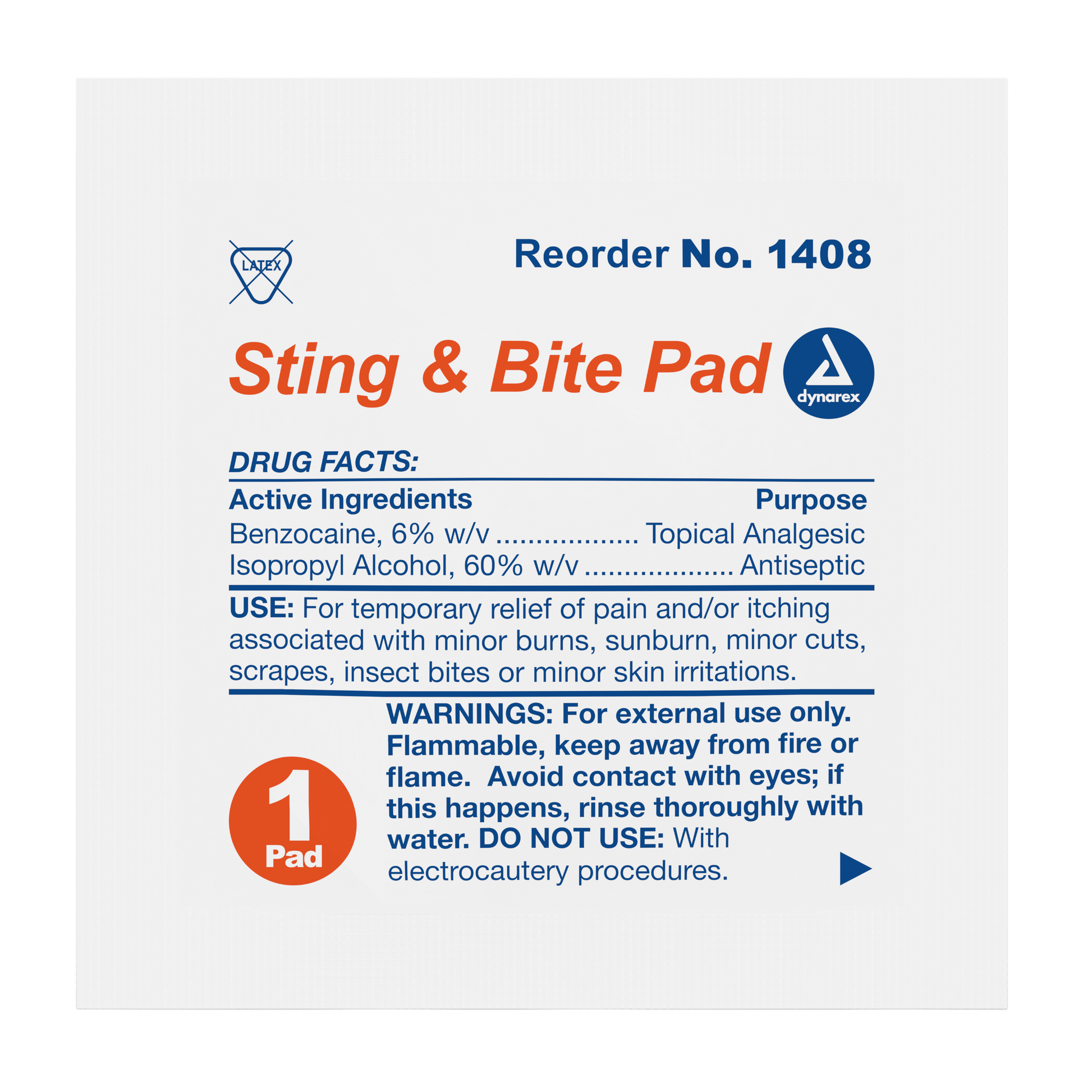 DynaSafety Sting and Bite Pad 3000 per case medical supply