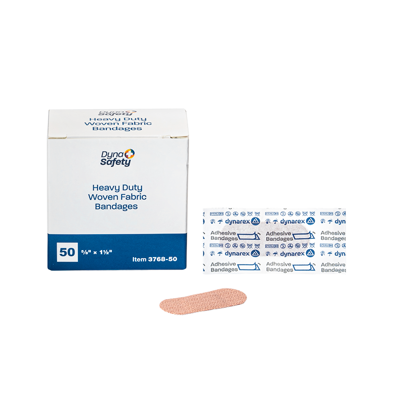 DynaSafety Heavy Duty Woven Fabric Bandage 5/8 x 1 1/2 25/50 medical supply