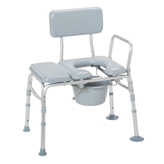 Drive Medical Padded Seat Transfer Bench With Commode Opening medical supply