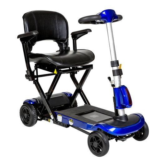 Drive Medical ZooMe Auto-Flex Folding Travel Scooter Blue medical supply