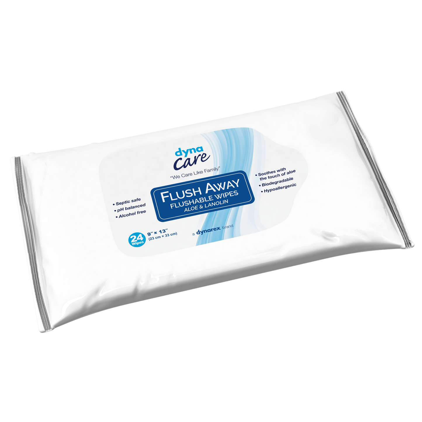 dynaCare Adult Flushable Wipes 9 x 13 in Soft Pack Case medical supply