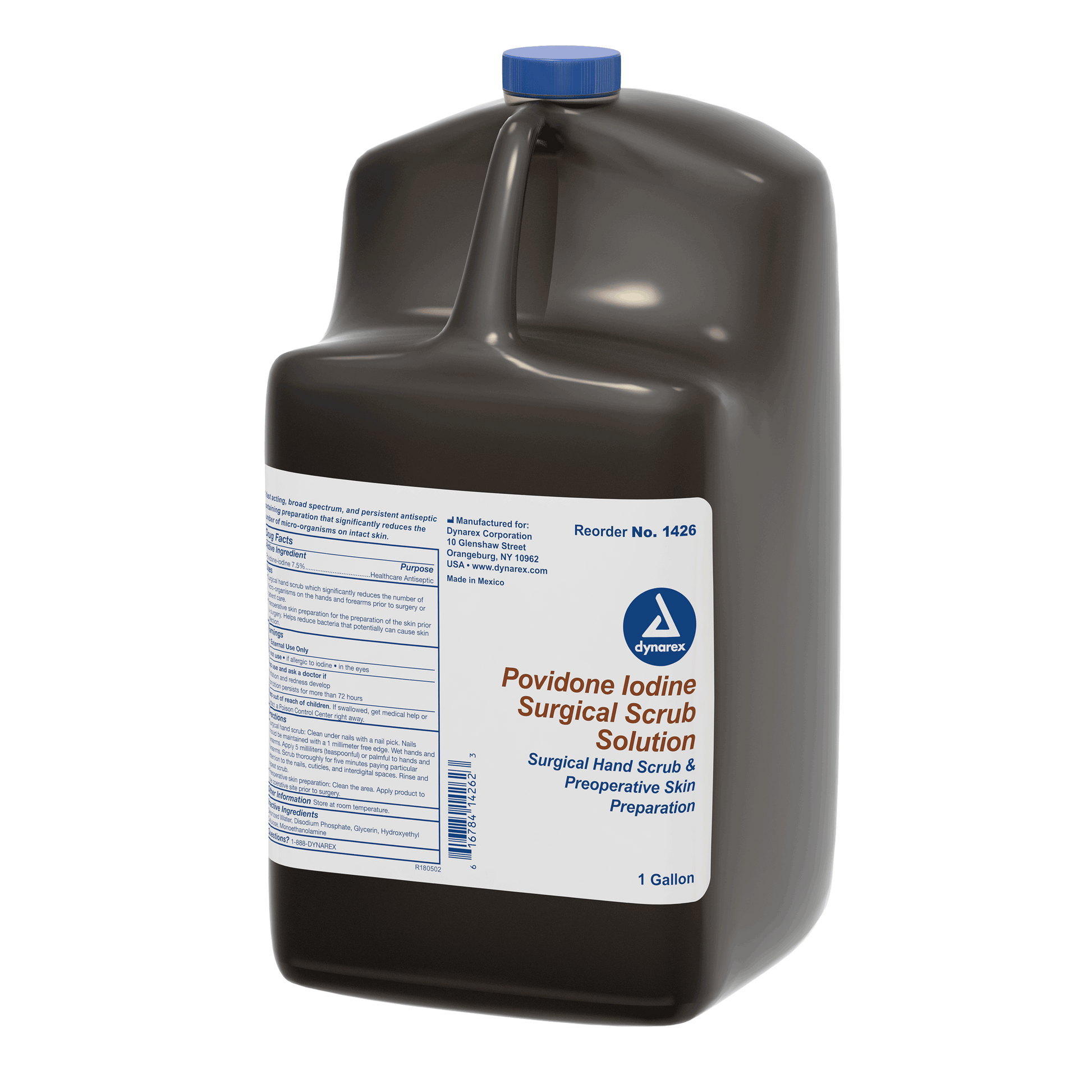 Dynarex Povidone Iodine Scrub Solution 1 Gal Bottle 4 Case medical supply