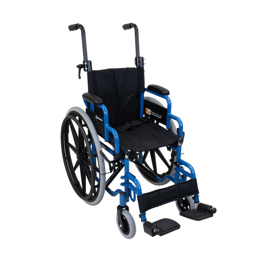 Dynarex DynaRide Pediatric Wheelchair with Foot Rest 12 x 12 Blue medical supply