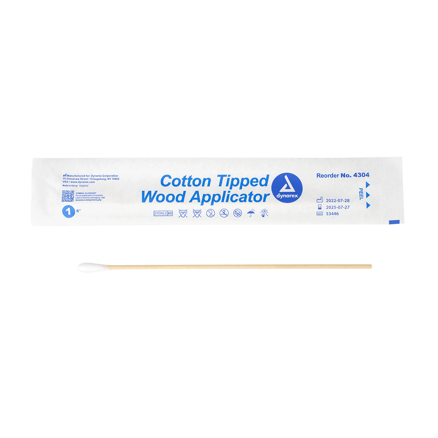 DynaSafety Cotton Tipped Wood Applicators Sterile 6 inch Case medical supply