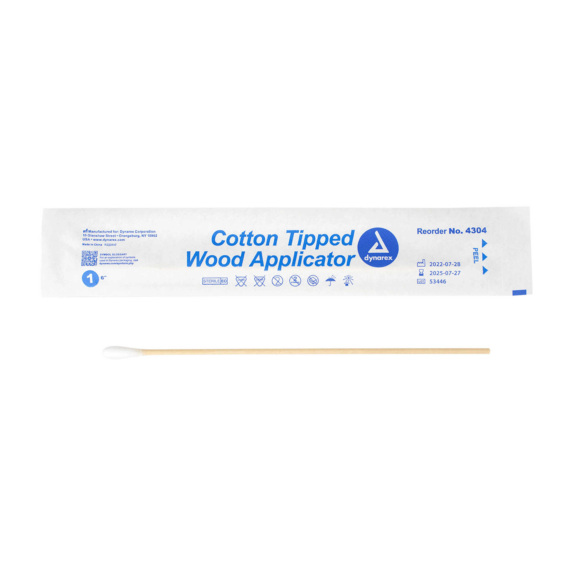 DynaSafety Cotton Tipped Wood Applicators Sterile 6 inch Case medical supply