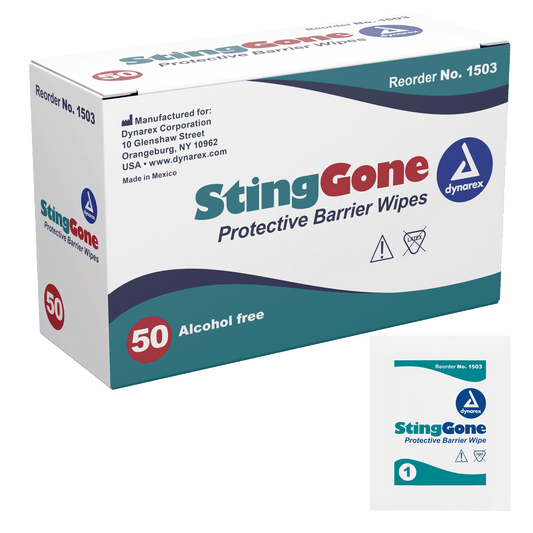 Dynarex StingGone Protective Barrier Wipes 20/50/cs medical supply
