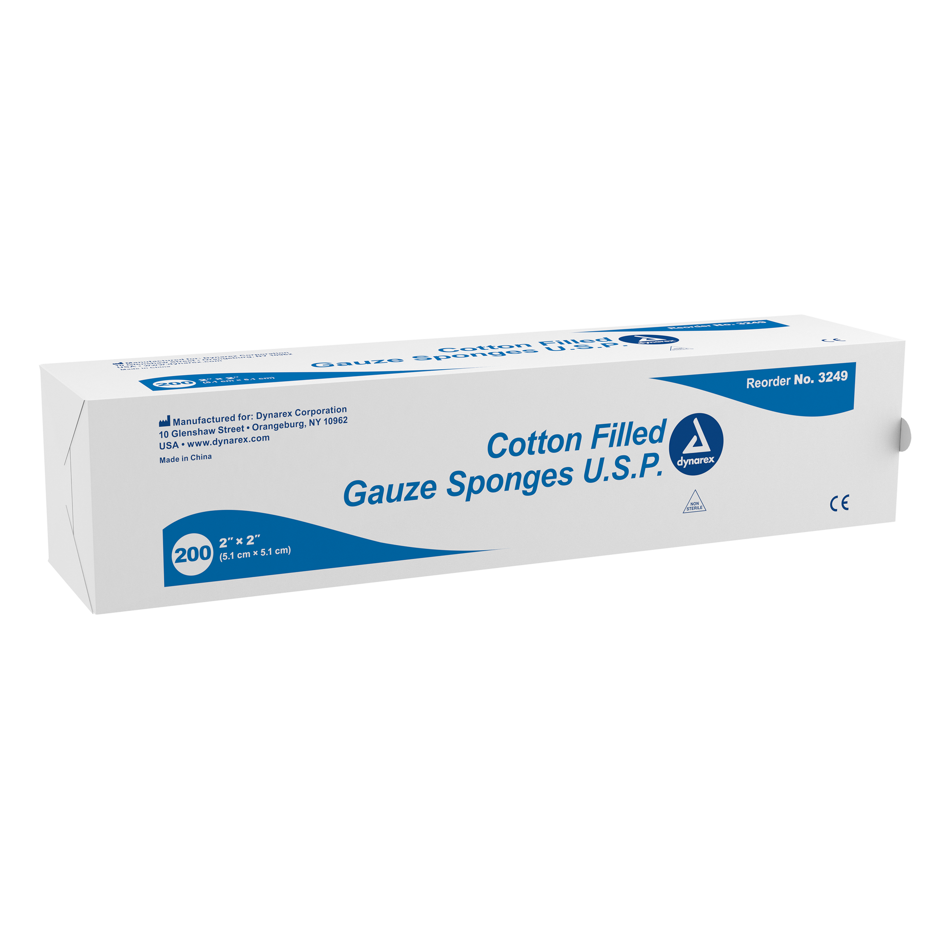 Dynarex Cotton Filled Gauze Sponge 2 inch x 2 inch Case medical supply