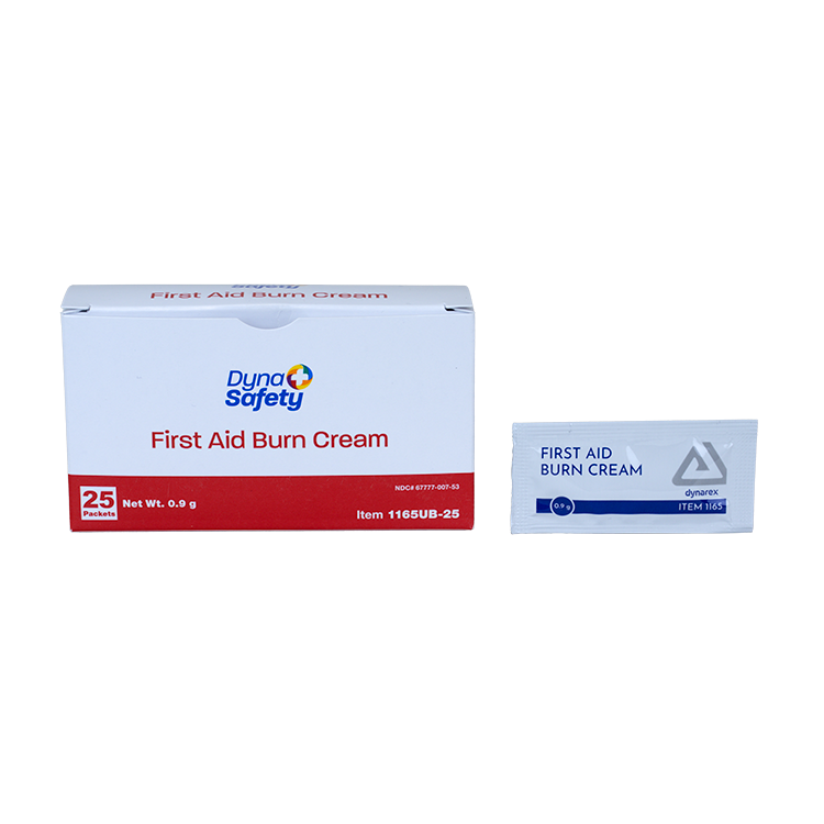 DynaSafety First Aid Burn Cream 0.9g 25/box Ansi B 72/25/cs medical supply