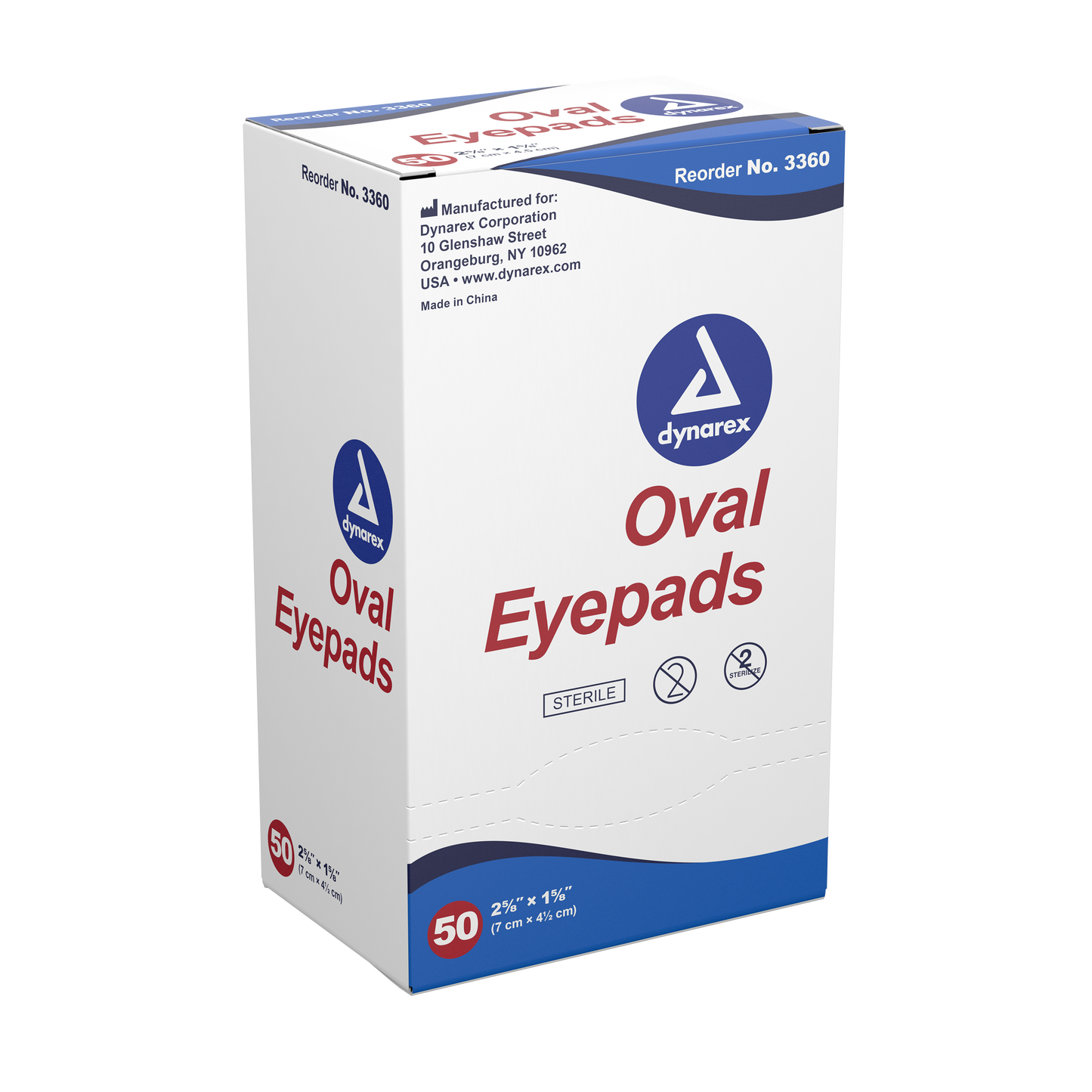 DynaSafety Sterile Oval Eye Pads 2 5/8 x 1 5/8 in 12/50 Case medical supply