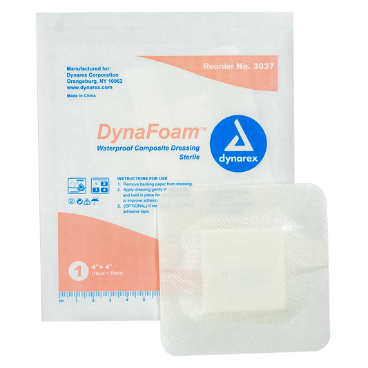 Dynarex DynaFoam Waterproof Bordered Foam 4x4 Case medical supply
