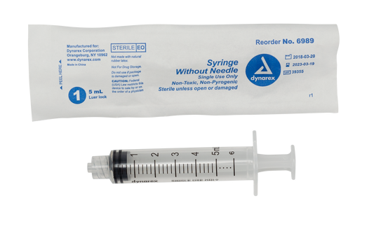 Dynarex 5cc Luer Lock Syringe medical supply