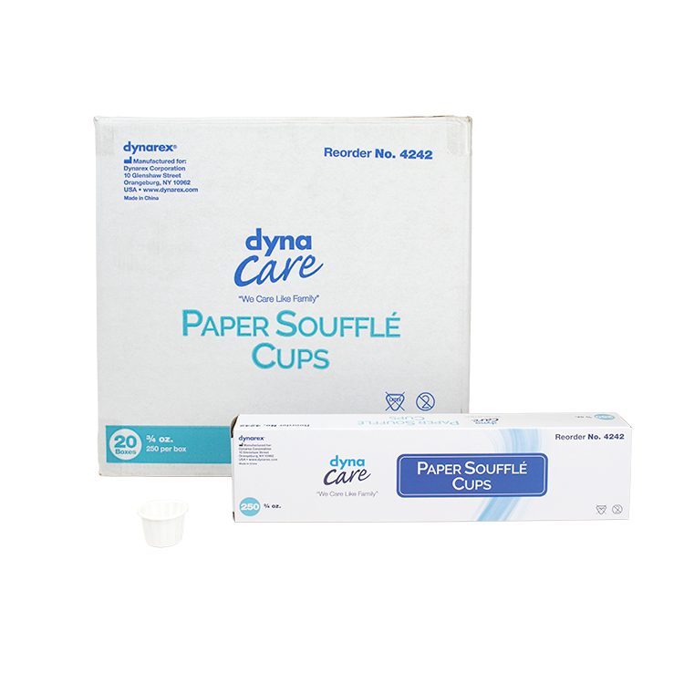 Dynarex Paper Souffle Cups .75 oz Case 20/250 medical supply