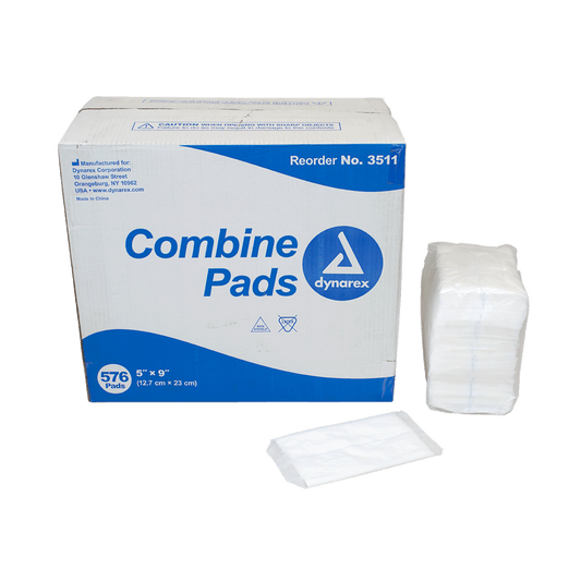 Dynarex Combine Pads Non-Sterile 5 inch x 9 inch Case of 576 medical supply