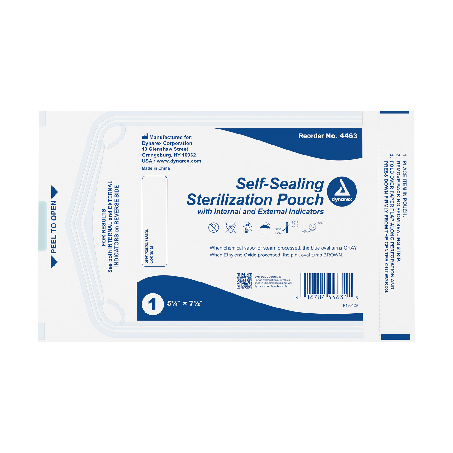 Dynarex Sterilization Pouches 5.25 x 7.5 inch medical supply