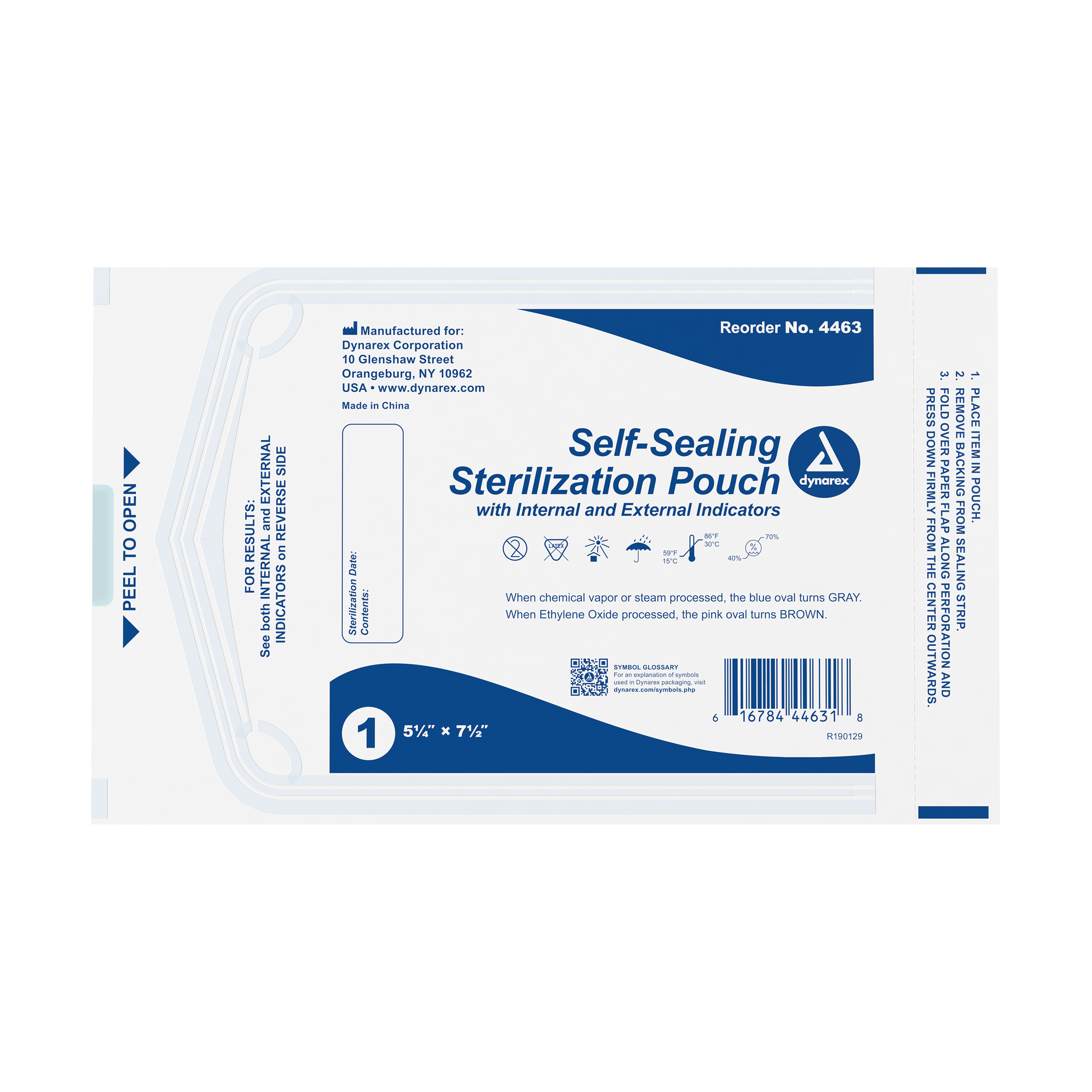 Dynarex Sterilization Pouches 5.25 x 7.5 inch medical supply