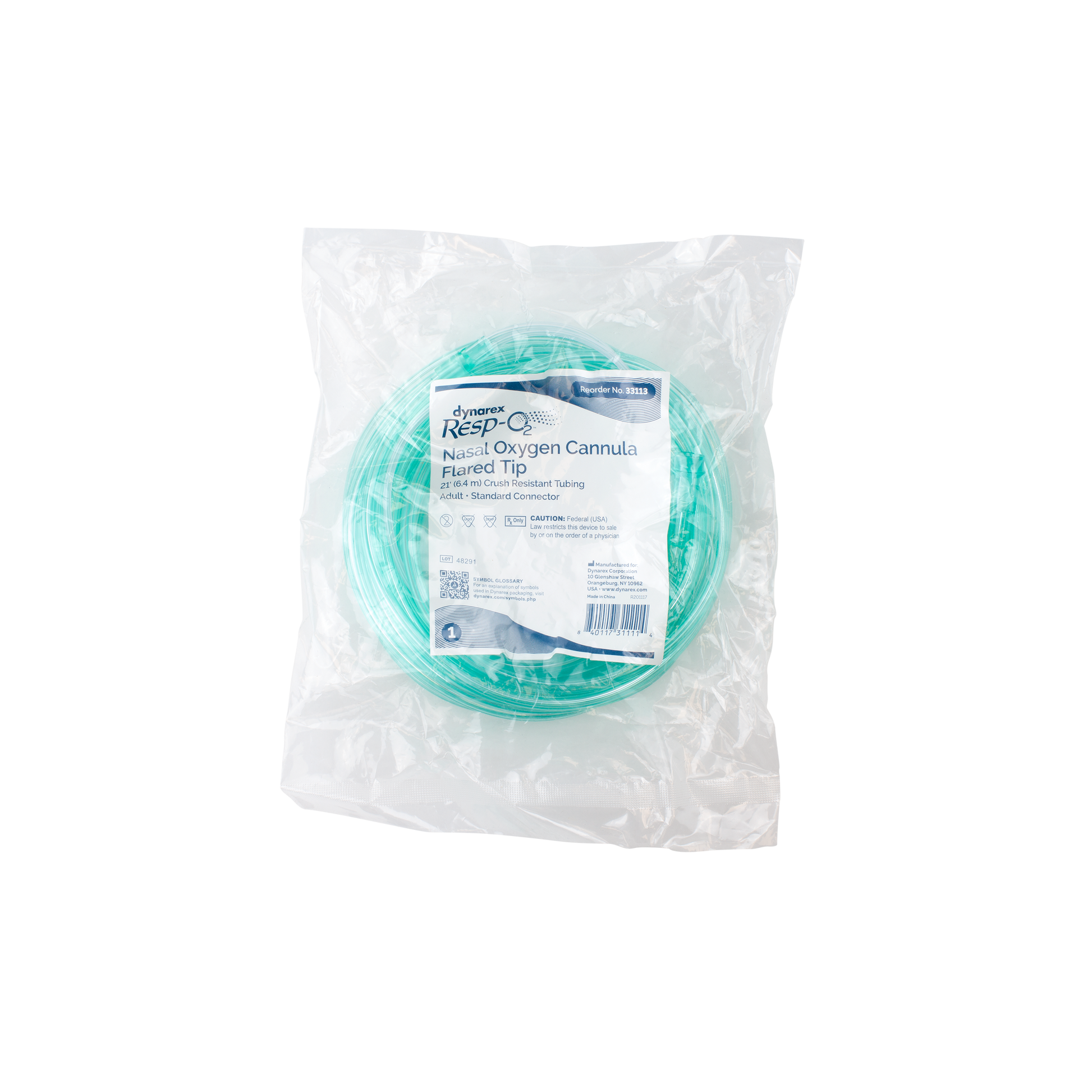 Resp-O2 Flared Tip Nasal Oxygen Cannula 21ft Adult Standard Connector 25/cs medical supply