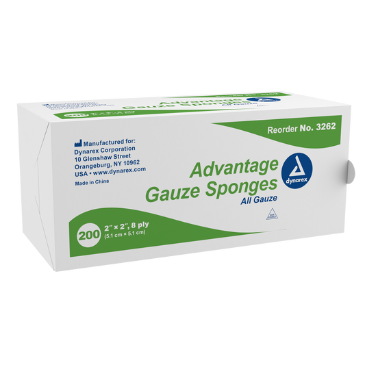 Dynarex Advantage Surgical Sponges 2x2 Inch 8 Ply Case medical supply
