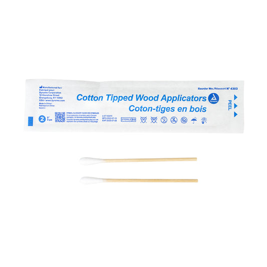 Dynarex Cotton Tipped Wood Applicators Sterile 3 inch Case medical supply