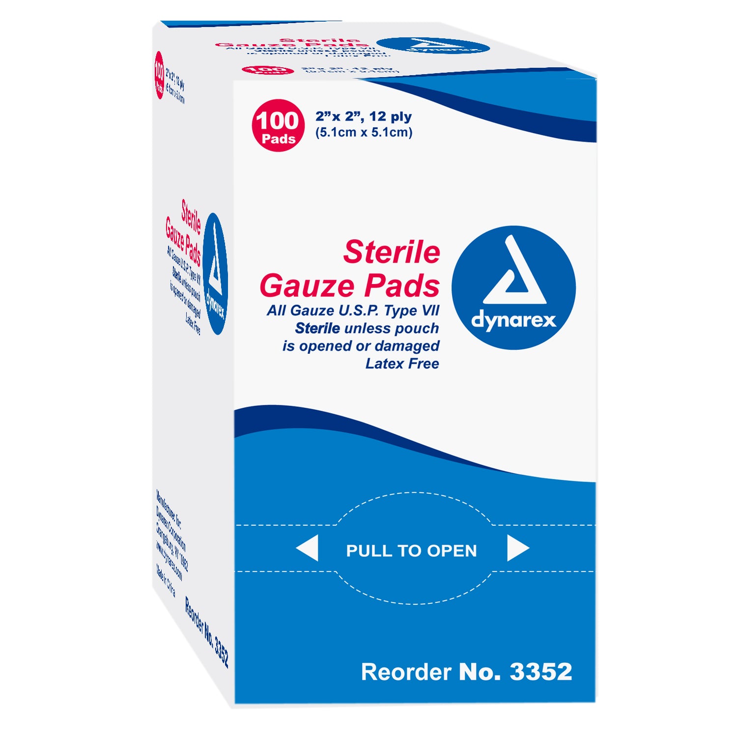 Dynarex Gauze Pad 2 x 2 12 Ply Sterile medical supply