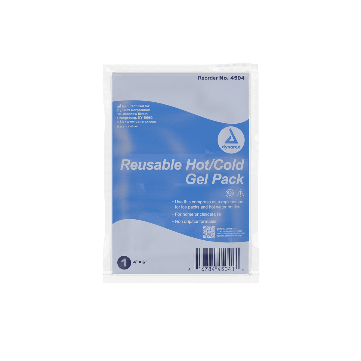 Dynarex Reusable Hot Cold Gel Pack 4" x 6" 24/Case medical supply
