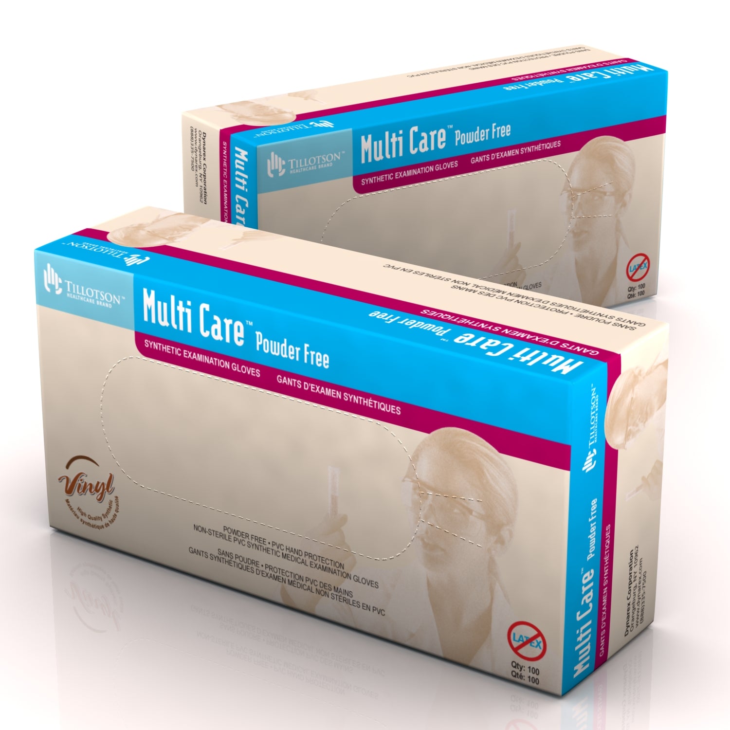 Tillotson Multicare Vinyl Exam Gloves Large Powder Free 10/100/cs medical supply