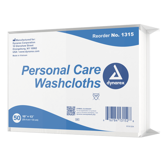 Dynarex Personal Care Dry Washcloth 10in x 13in 10/50/cs medical supply