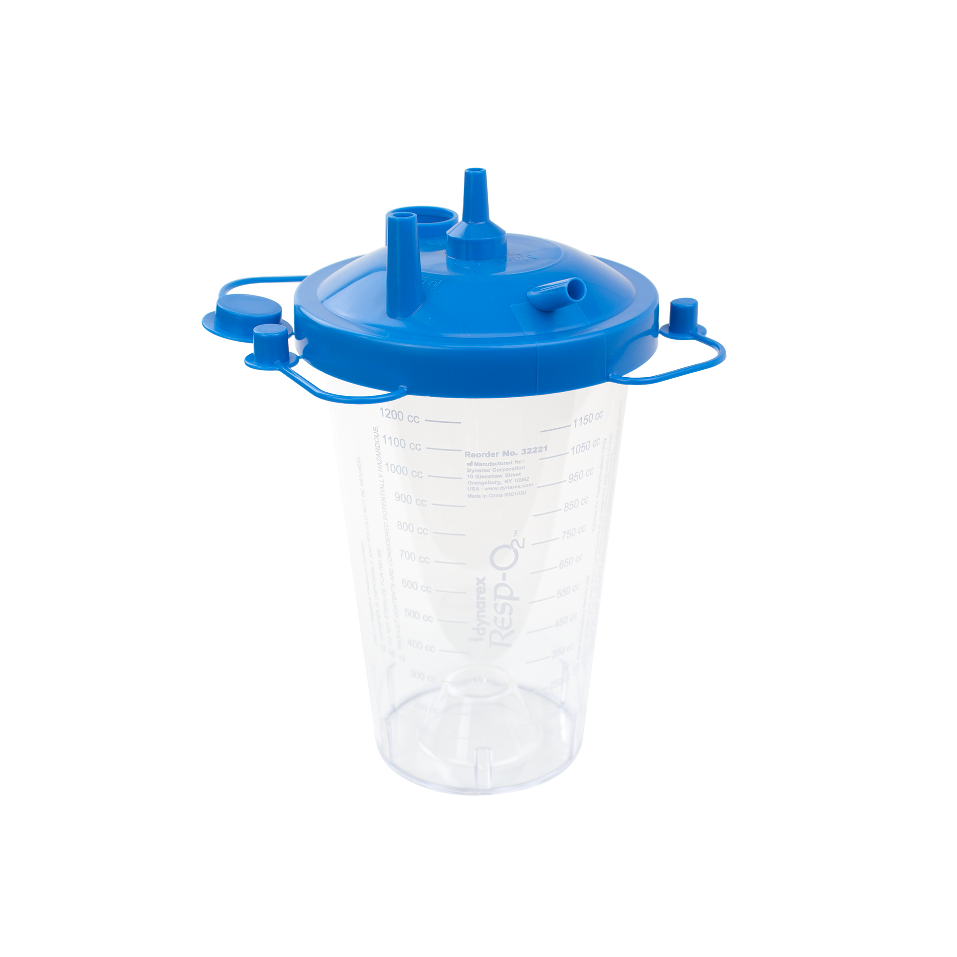 Resp-O2 Disposable Suction Canister with Float Valve Shutoff 1200 cc case of 40 medical supply