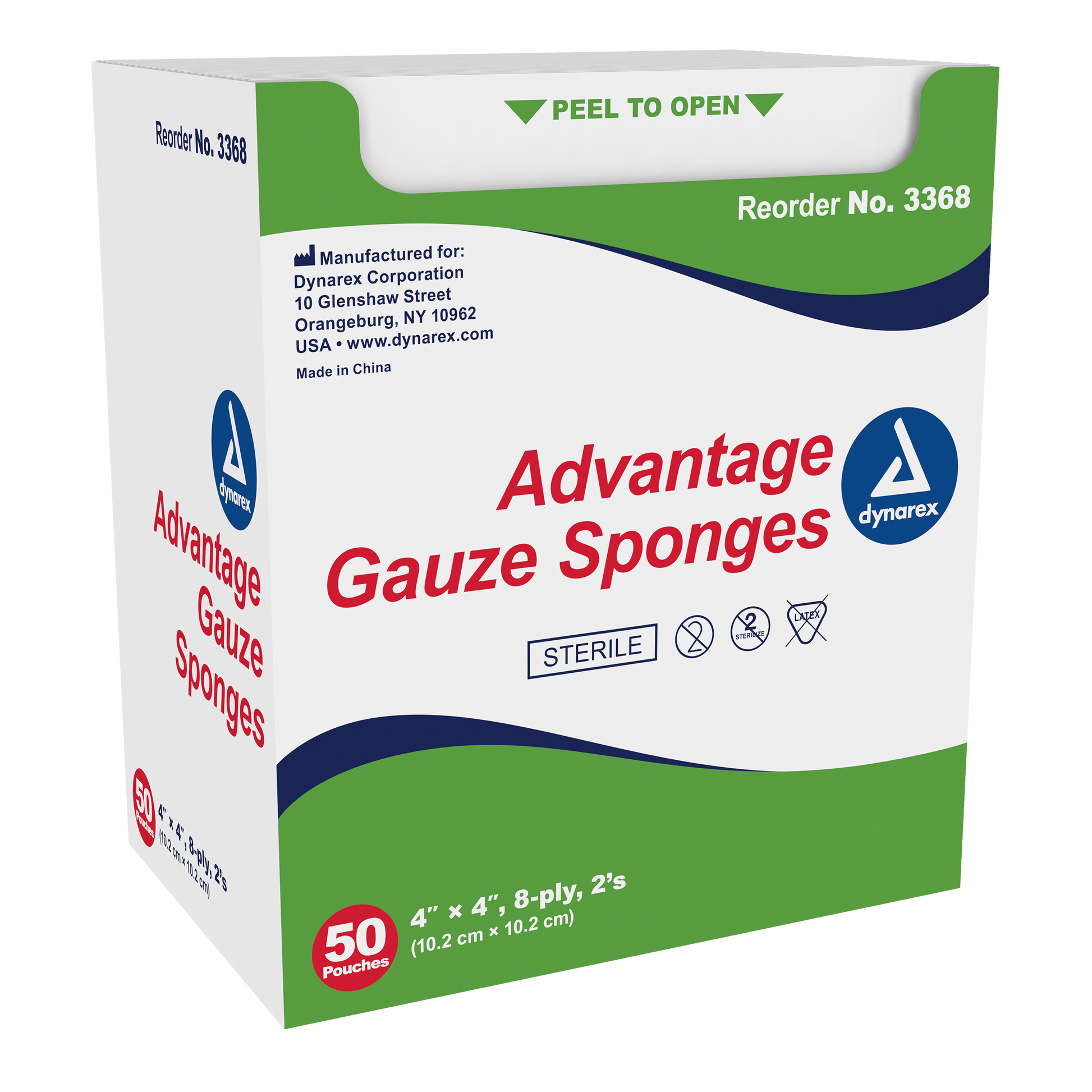 Dynarex Sterile Gauze Sponge 4x4 8-Ply Case medical supply