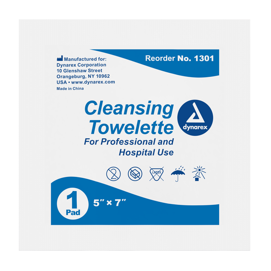 Dynarex Cleansing Towelettes 5 x 7 inch case of 1000 medical supply