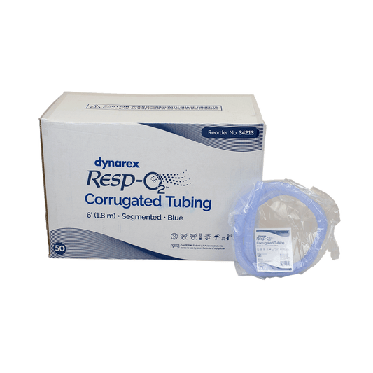 Resp-O2 Corrugated Tubing 6 ft Segmented Blue Case of 50 medical supply