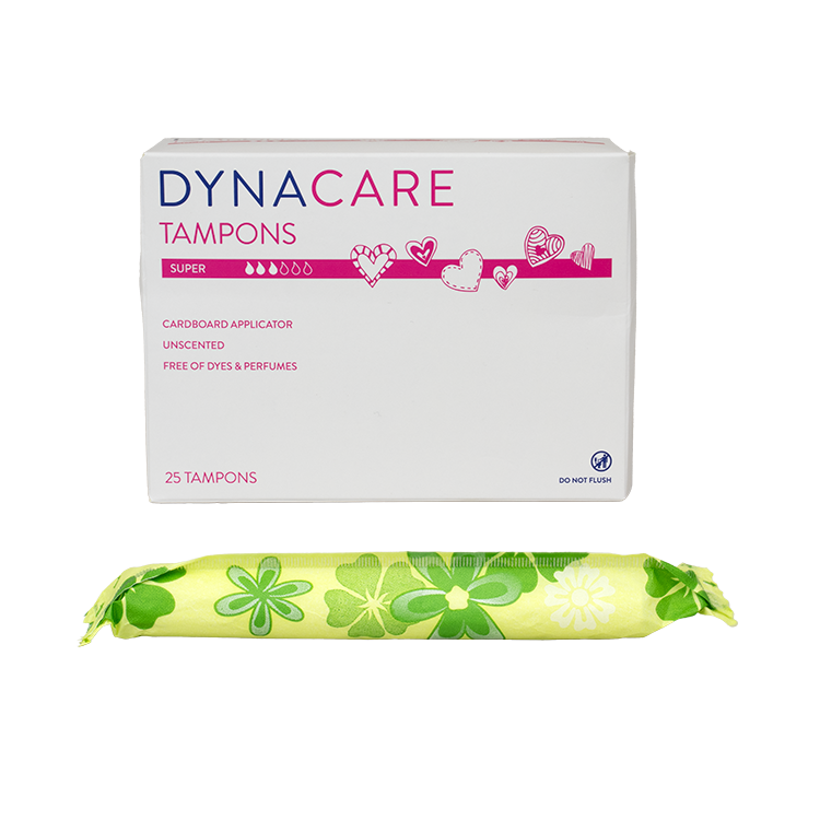 DynaCare Super Tampons Cardboard Applicator 9/25/cs medical supply