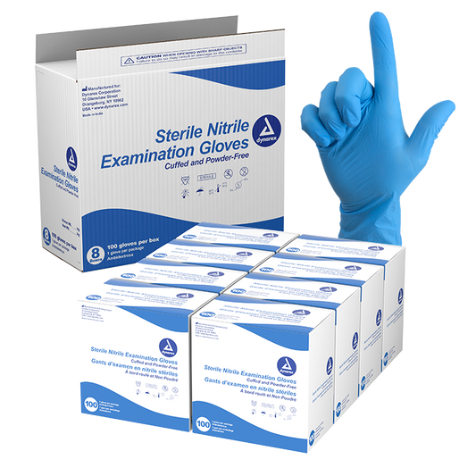 Dynarex Nitrile Sterile Exam Gloves Singles Small 8/100/cs medical supply
