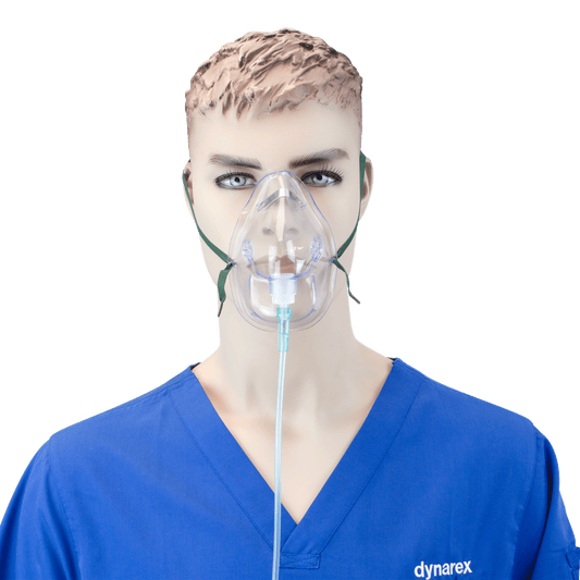 Resp-O2 Medium-Concentration Elongated Adult Oxygen Mask 50/cs medical supply