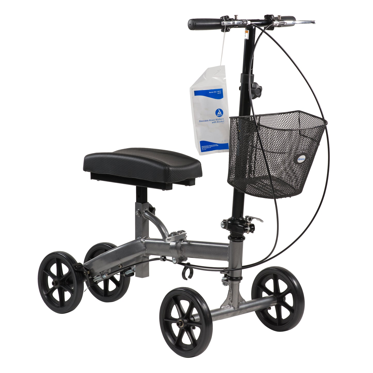 Dynarex Steerable Knee Walker with Basket Compact Hammer Tone 1pc/cs medical supply