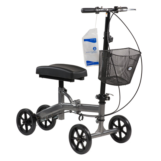 Dynarex Steerable Knee Walker with Basket Silver Vein 1pc/cs medical supply