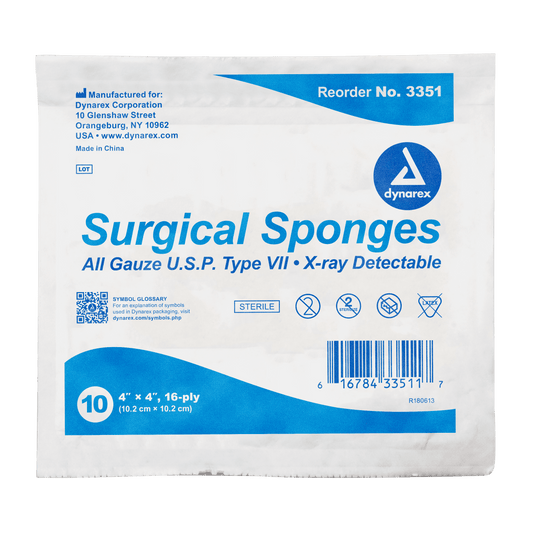 Dynarex X-Ray Detectable Surgical Gauze Sponge Sterile 4x4 inch medical supply