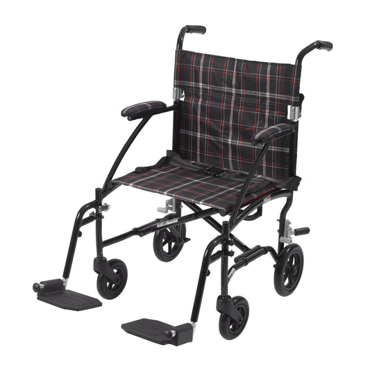 Drive Medical Fly Lite Ultra Lightweight Transport Wheelchair Black medical supply