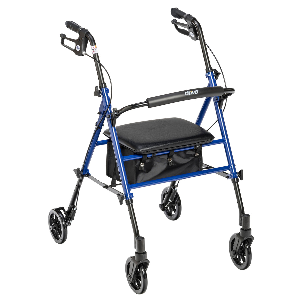 Drive Medical Adjustable Rollator Rolling Walker 6 Inch Wheels Blue medical supply