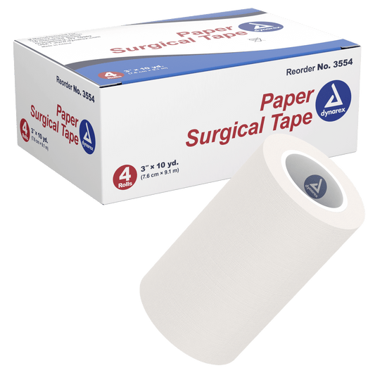 Dynarex Paper Surgical Tape 3" x 10 yds Case 12/4 medical supply