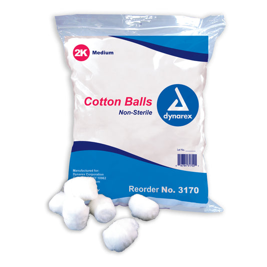 Dynarex Cotton Balls Medium Case of 4000 medical supply