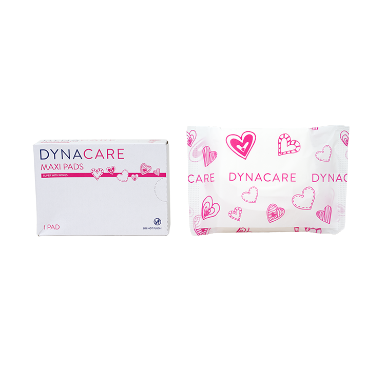 DynaCare Maxi Pads Super with Wings #4 Box 200/cs medical supply