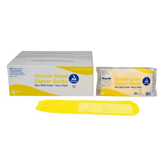 Dynarex Double Sided Slipper Socks 4XL Yellow Case medical supply