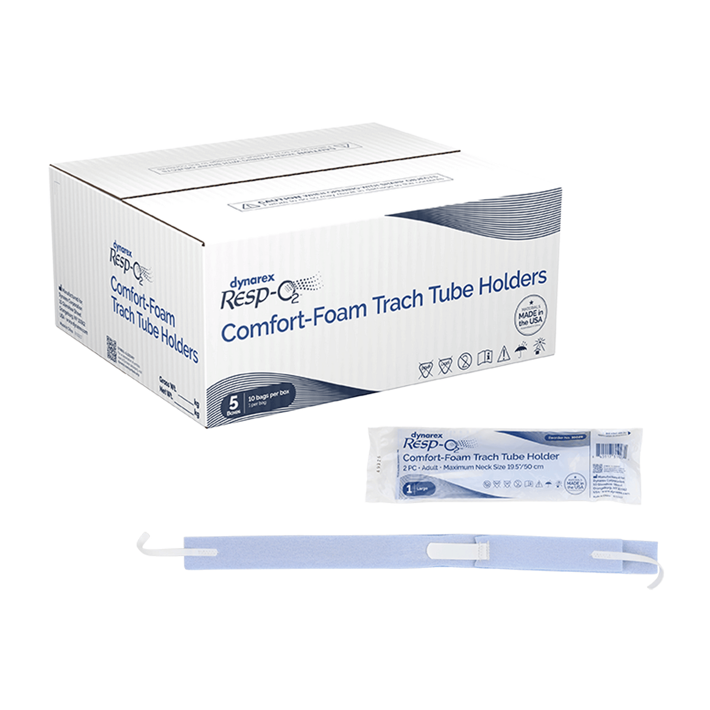 Resp-O2 Comfort-Foam Trach Tube Holder 2-Piece Large Adult medical supply